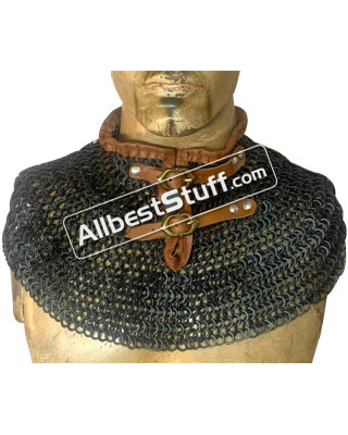 Chain Mail Collar Flat Wedge Riveted Alternating Solid
